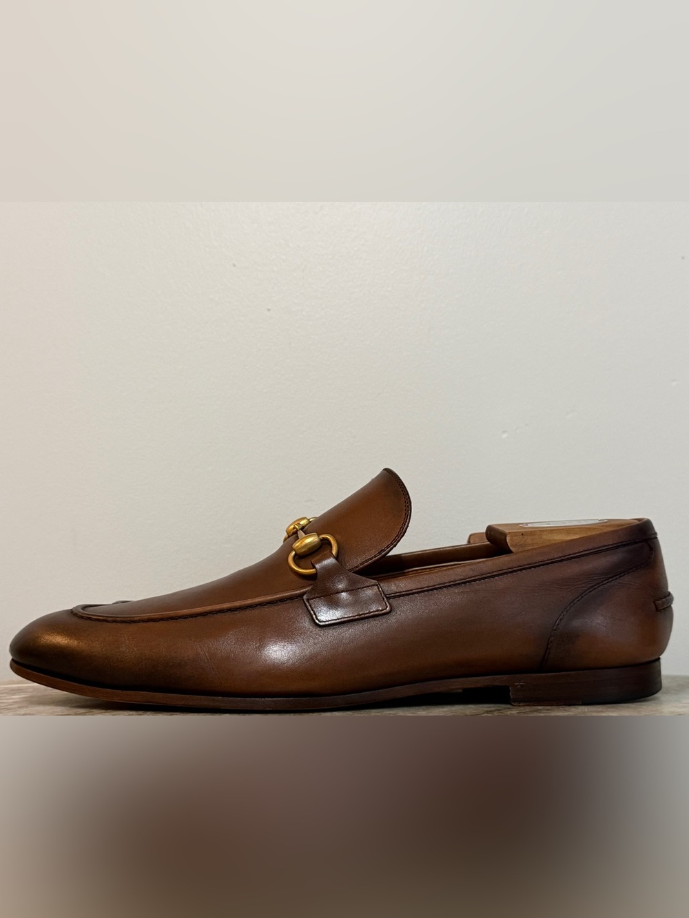 GUCCI Jordaan Horsebit Brown Ombre Leather Loafer 11/11.5 US 1953 Moccasin $1100 - Picture 3 of 10